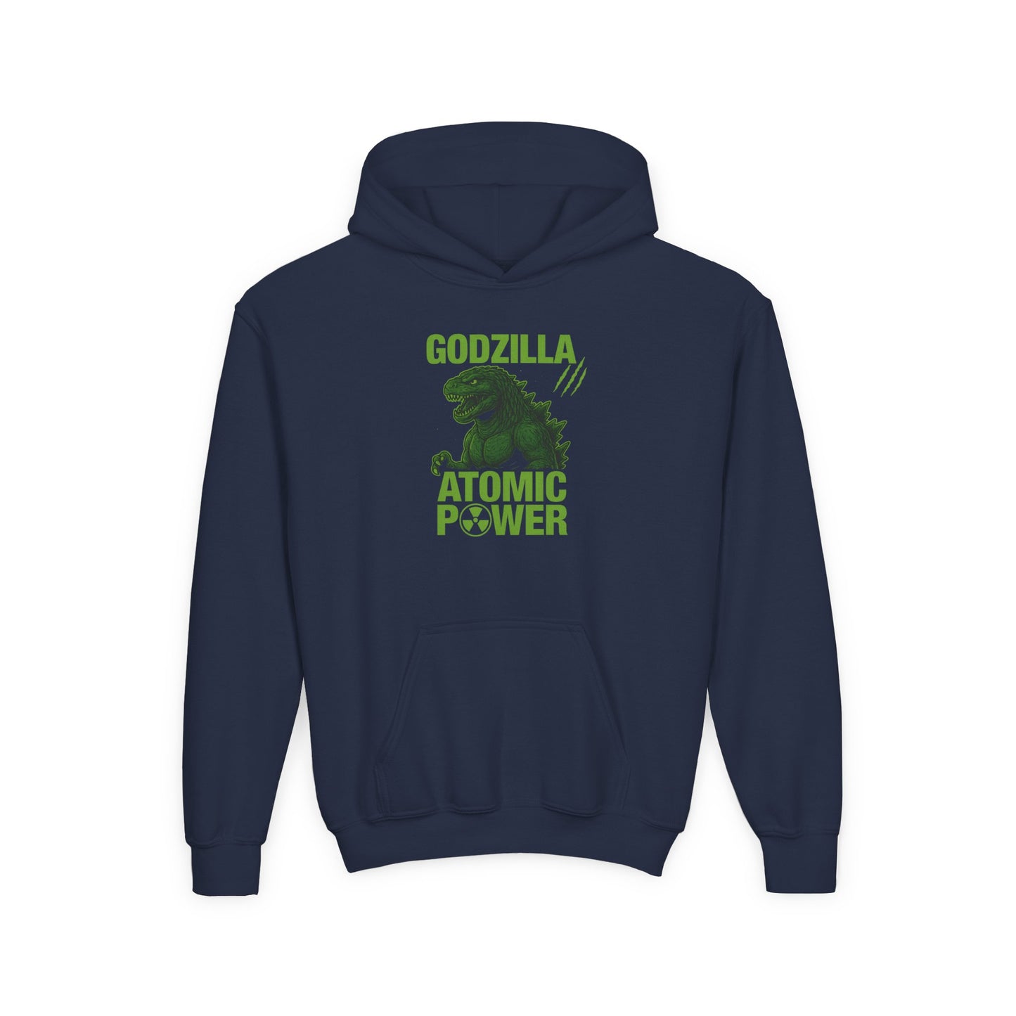 Godzilla Atomic Power Youth Hoodie | Cartoon Sweatshirt for Kids, Dinosaur Gift, Movie Merch, Cool Hoodie for Boys and Girls