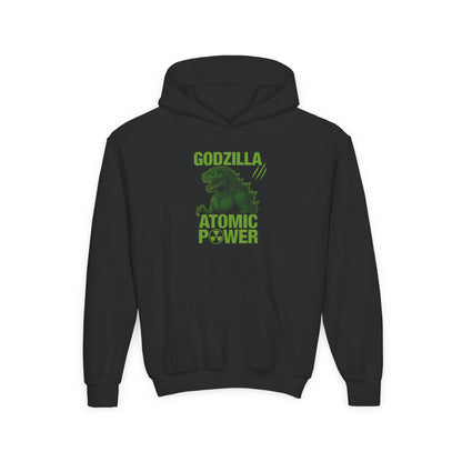 Godzilla Atomic Power Youth Hoodie | Cartoon Sweatshirt for Kids, Dinosaur Gift, Movie Merch, Cool Hoodie for Boys and Girls