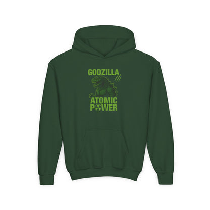 Godzilla Atomic Power Youth Hoodie | Cartoon Sweatshirt for Kids, Dinosaur Gift, Movie Merch, Cool Hoodie for Boys and Girls