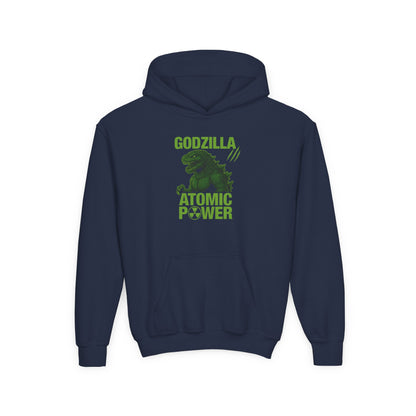 Godzilla Atomic Power Youth Hoodie | Cartoon Sweatshirt for Kids, Dinosaur Gift, Movie Merch, Cool Hoodie for Boys and Girls