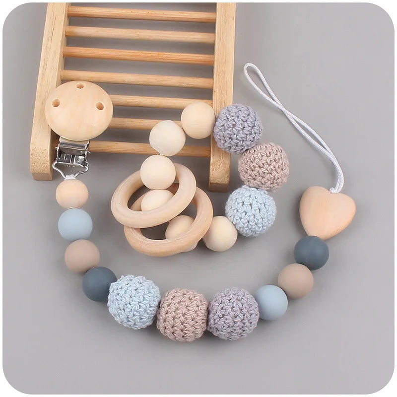 1-2pcs New Baby Pacifier Clips Teethers Bracelet